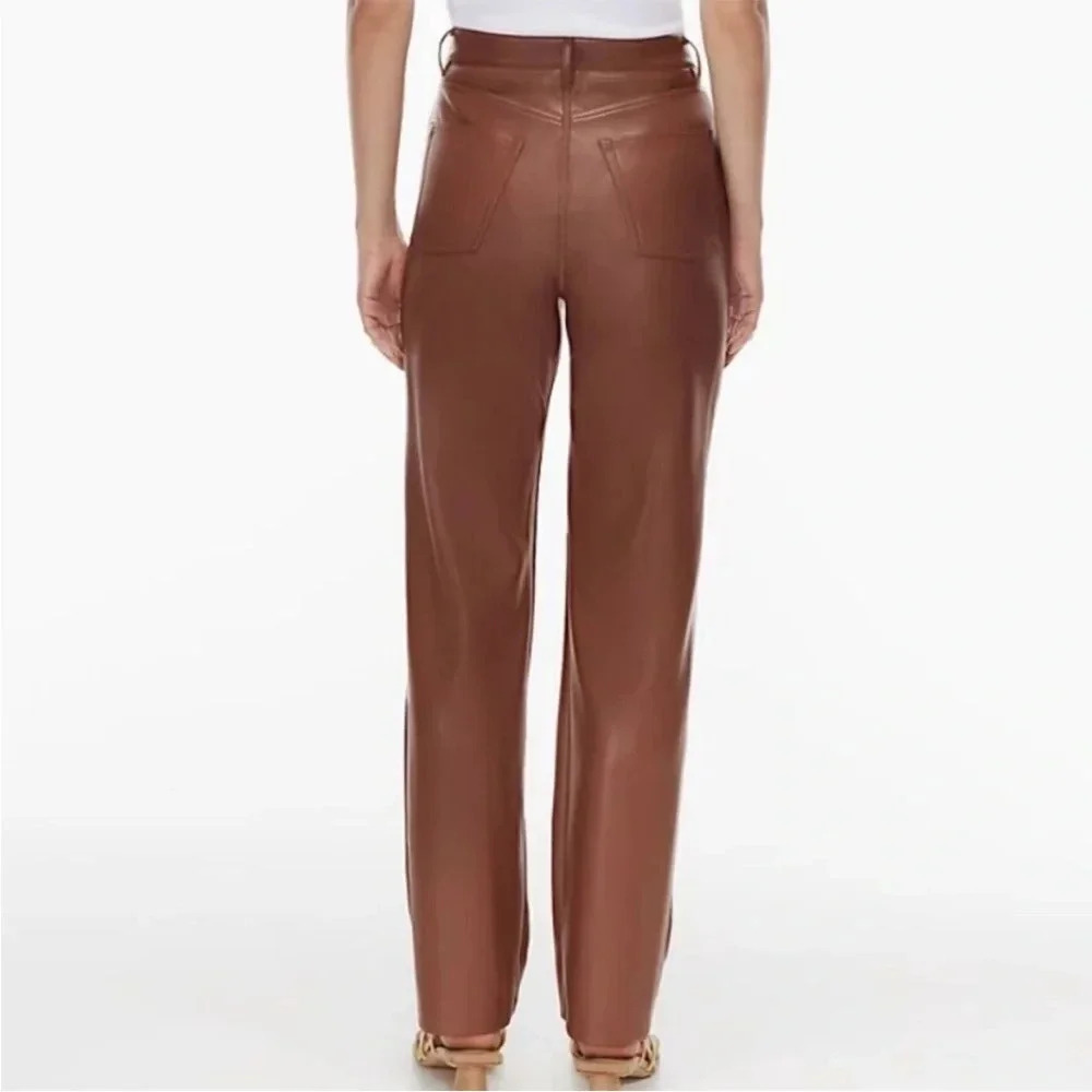 ARITZIA WILFRED Melina Faux Leather Cognac Pants - Picture 2 of 16